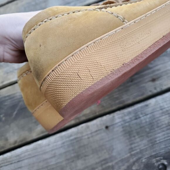 Vintage Barleycorn Banana Republic Collab Nubuck Tan Leather Platform Sneakers 8 - Picture 9 of 12